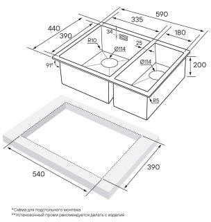 Мойка кухонная Paulmark Annex PM545944-BSL левая брашированная нержавеющая сталь